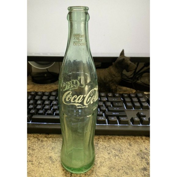 Coca Cola Kitchen Vtg Return Coca Cola Coke Oz Green Glass Empty